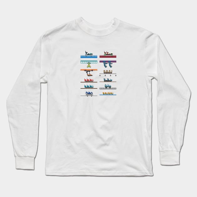 Kings Island Coaster Cars Design Long Sleeve T-Shirt by CoasterMerch